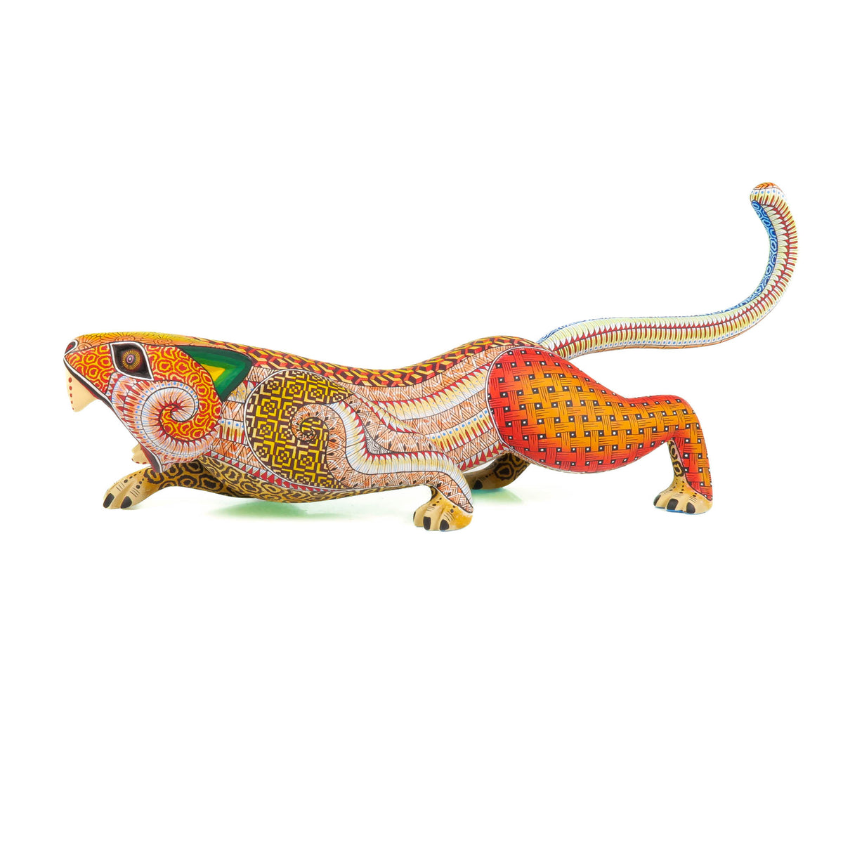 Crouching Jaguar - Oaxacan Alebrije Wood Carving