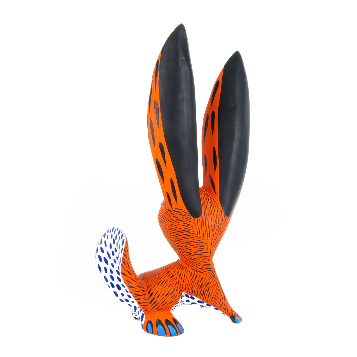 Big Eared Rabbit (Orange) - Oaxacan Alebrije Wood Carving
