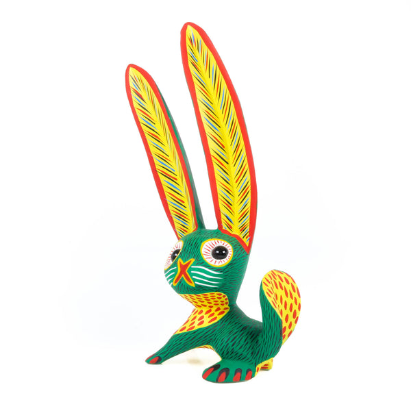 Big Eared Rabbit (Green) - Oaxacan Alebrije Wood Carving