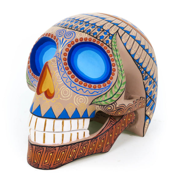 Day of The Dead Skull (Light Brown) - Oaxacan Alebrije Wood Carving
