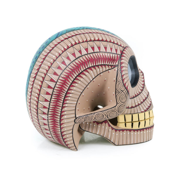 Day of The Dead Skull (Beige) - Oaxacan Alebrije Wood Carving