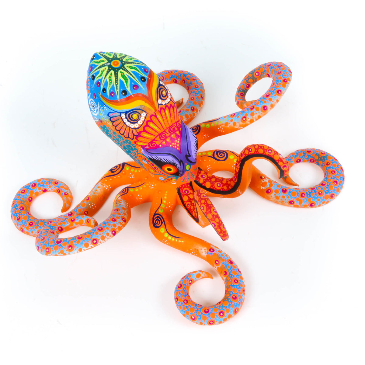 Orange Octopus - Oaxacan Alebrije Wood Carving – VivaMexico.com