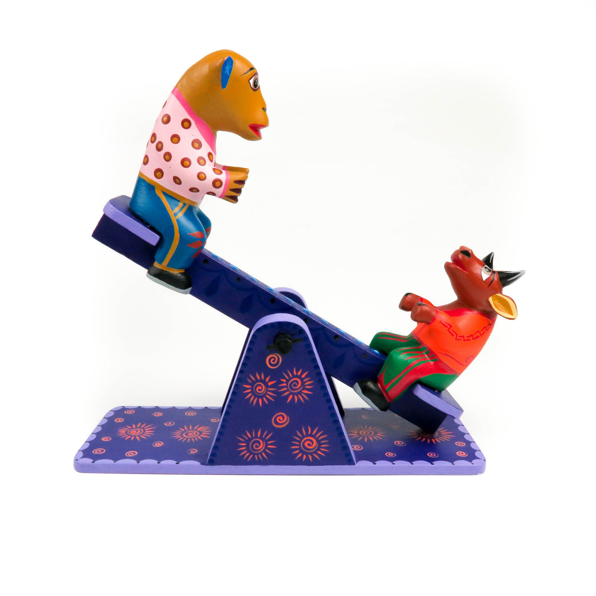 Bull & Monkey Seesaw - Oaxacan Alebrije Wood Carving – VivaMexico