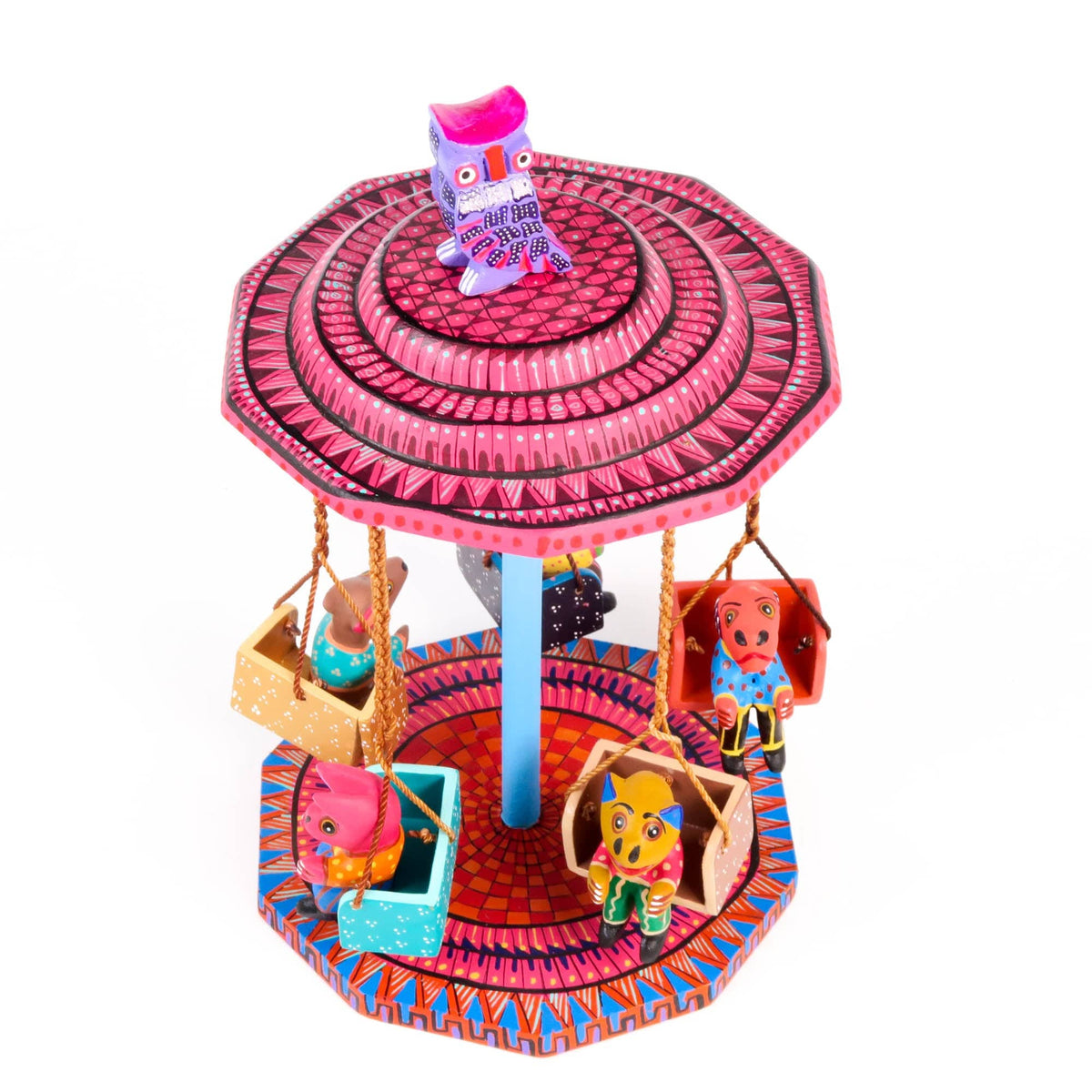 Carnival Animals Swing - Oaxacan Alebrije Wood Carving
