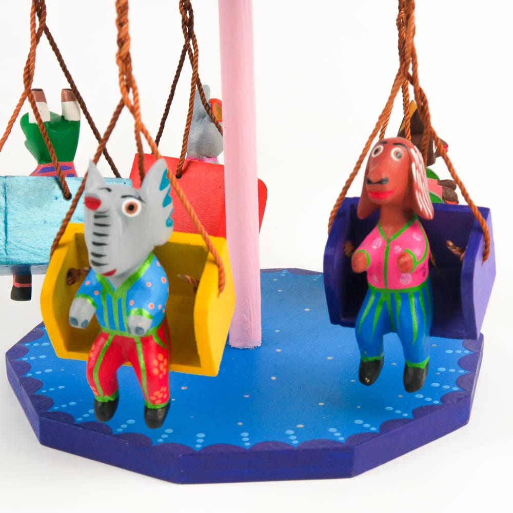 Carnival Swing - Oaxacan Alebrije Wood Carving Mexican Folk Art