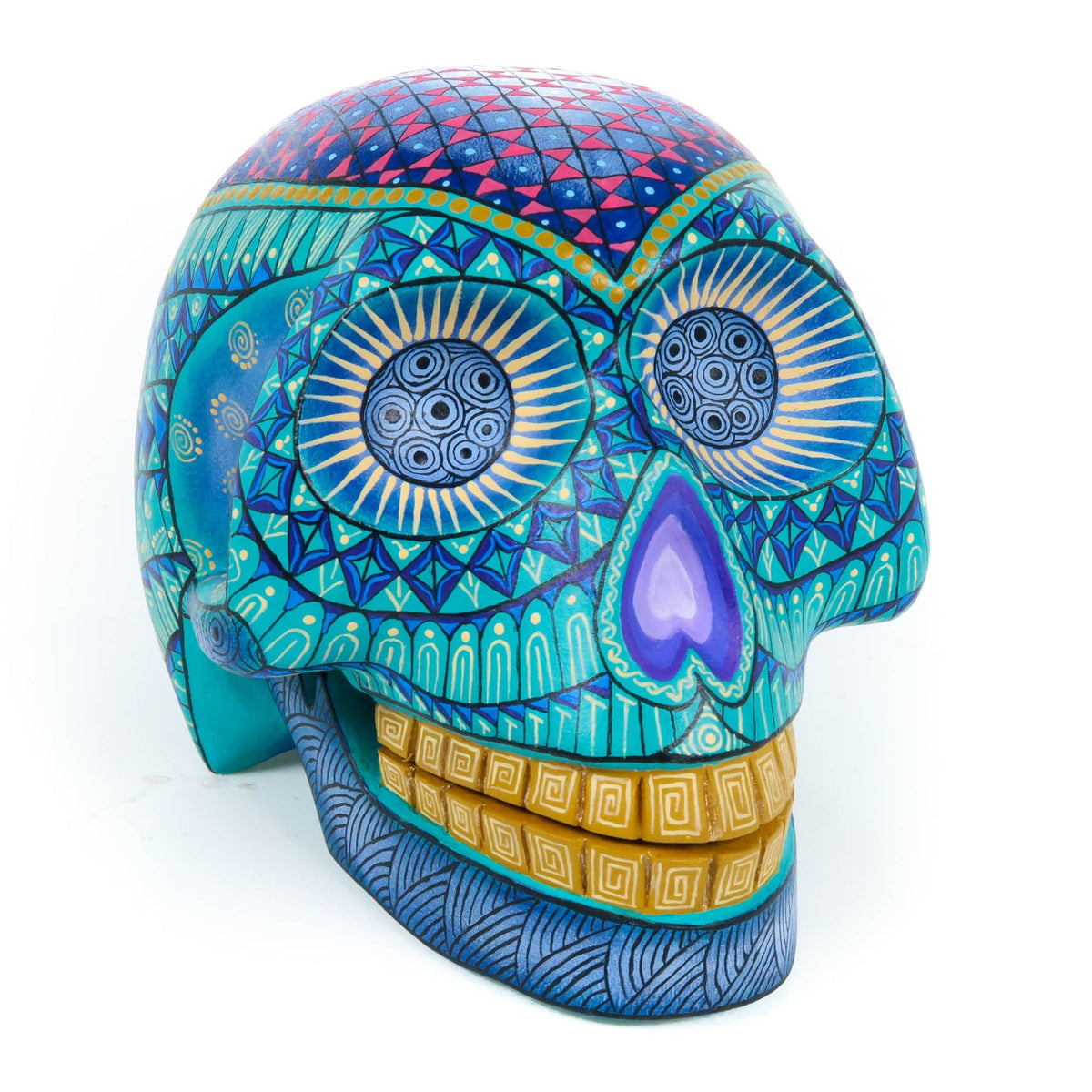 No.5206 Death Plastic 壁掛け ホラー デコ スカル ブルー www-vivamexico-com-alebrije-