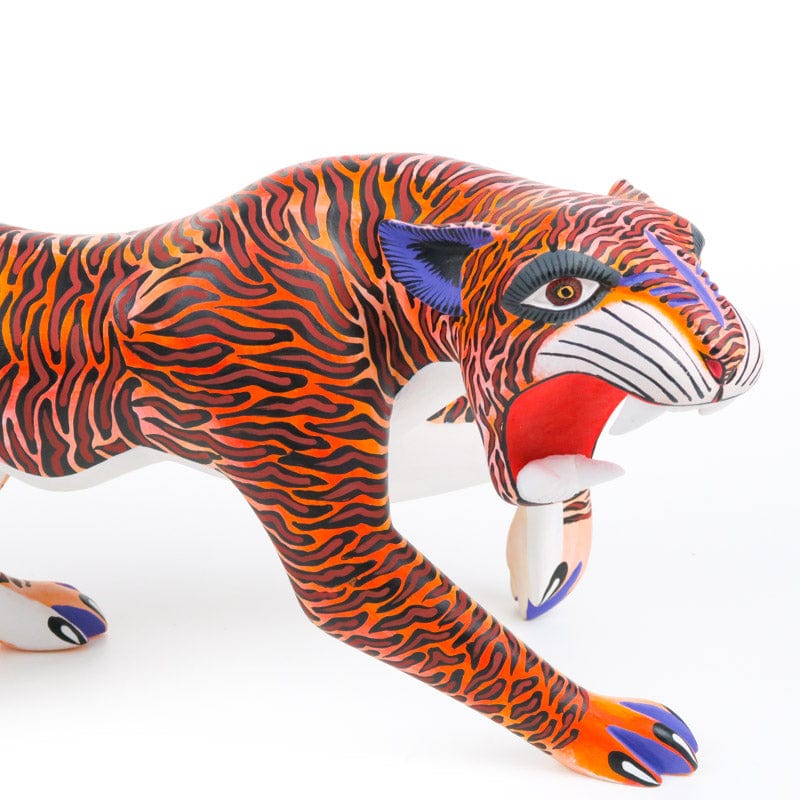 Fierce Tiger - Oaxacan Alebrije Wood Carving – VivaMexico.com