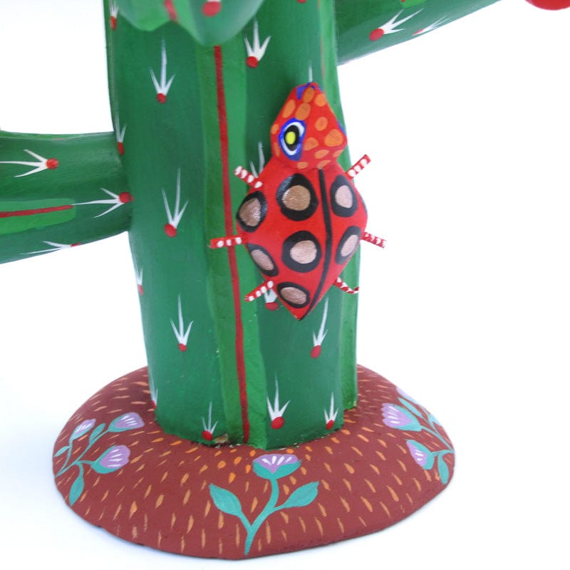 Flowering Cactus - Oaxacan Alebrije Wood Carving – VivaMexico.com