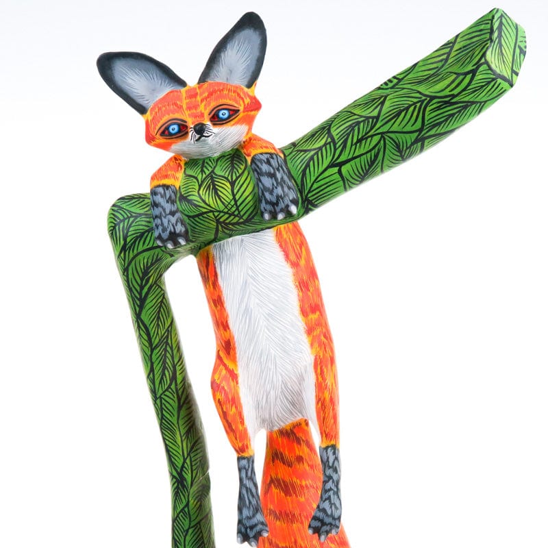 Fox In Tree - Oaxacan Alebrije Wood Carving - Eleazar Morales