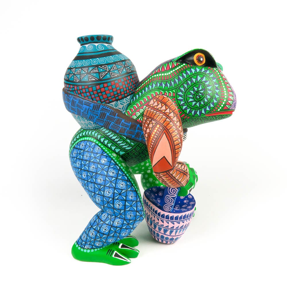 Frog Oaxacan Alebrije Wood Carving Mexican Folk Art Sculpture