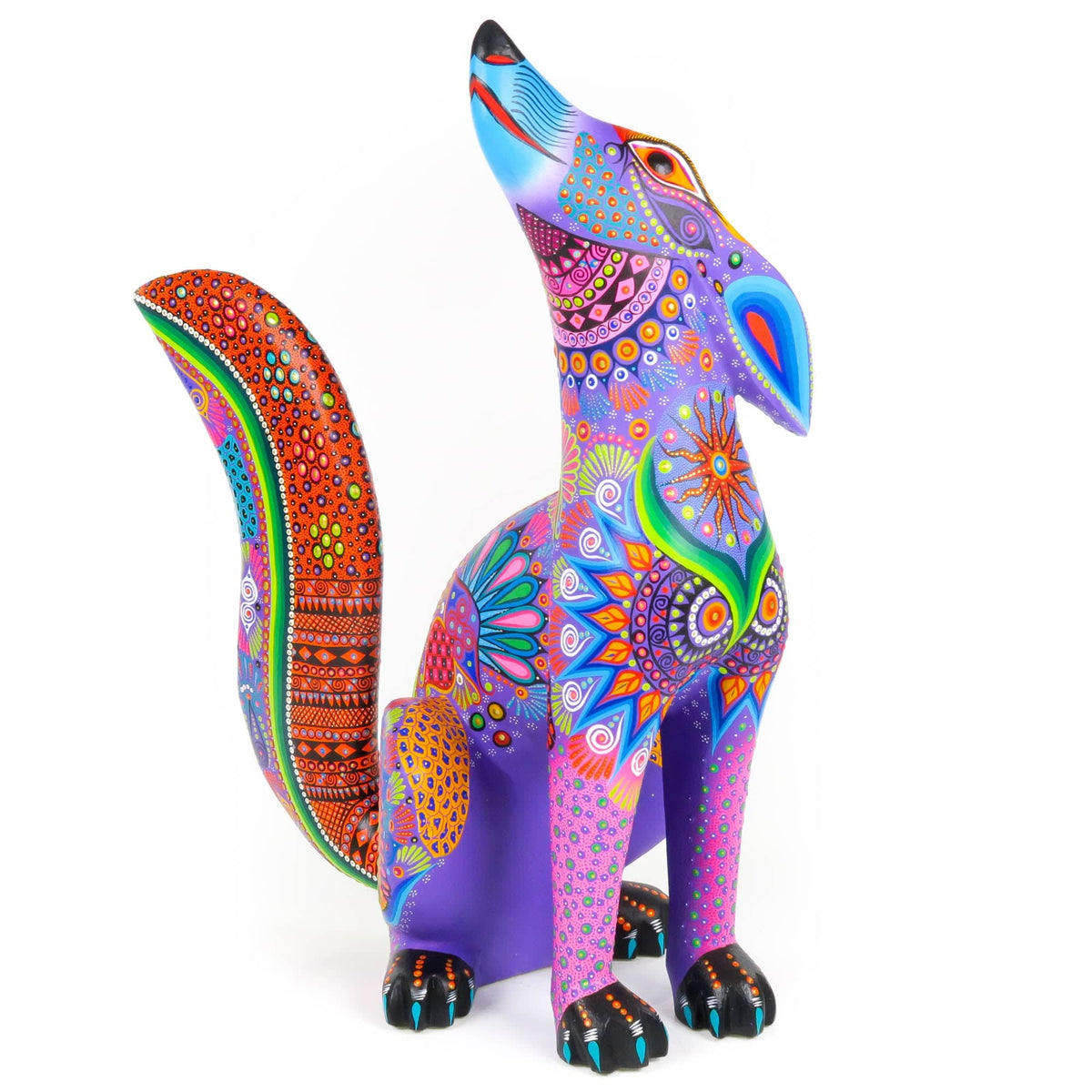 Alebrijes OAXACA Mexico Hand Carved & Painted Wood Coyote store Signed Popo Santiago