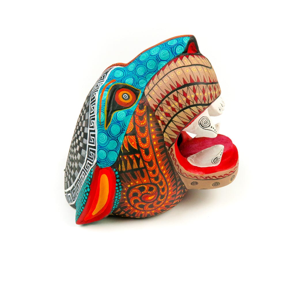 Jaguar Head - Oaxacan Alebrije Wood Carving - Nestor Melchor