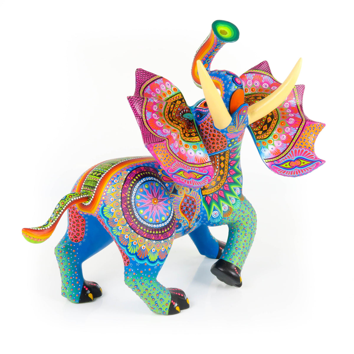 大型 メキシコ民芸 アマテ画 馬 額 Eleazar Escobedo 75cm Masterpiece Elephant - Oaxacan Alebrije Wood Carving – VivaMexico