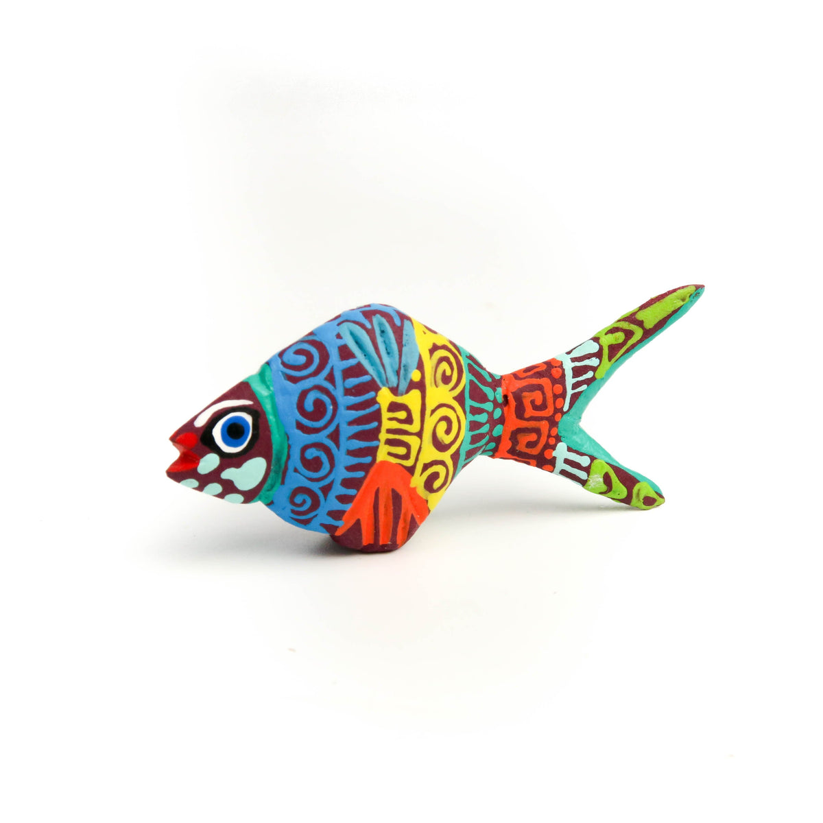 Mini Fish Oaxacan Alebrije Wood Carving Mexican Folk Art Sculpture