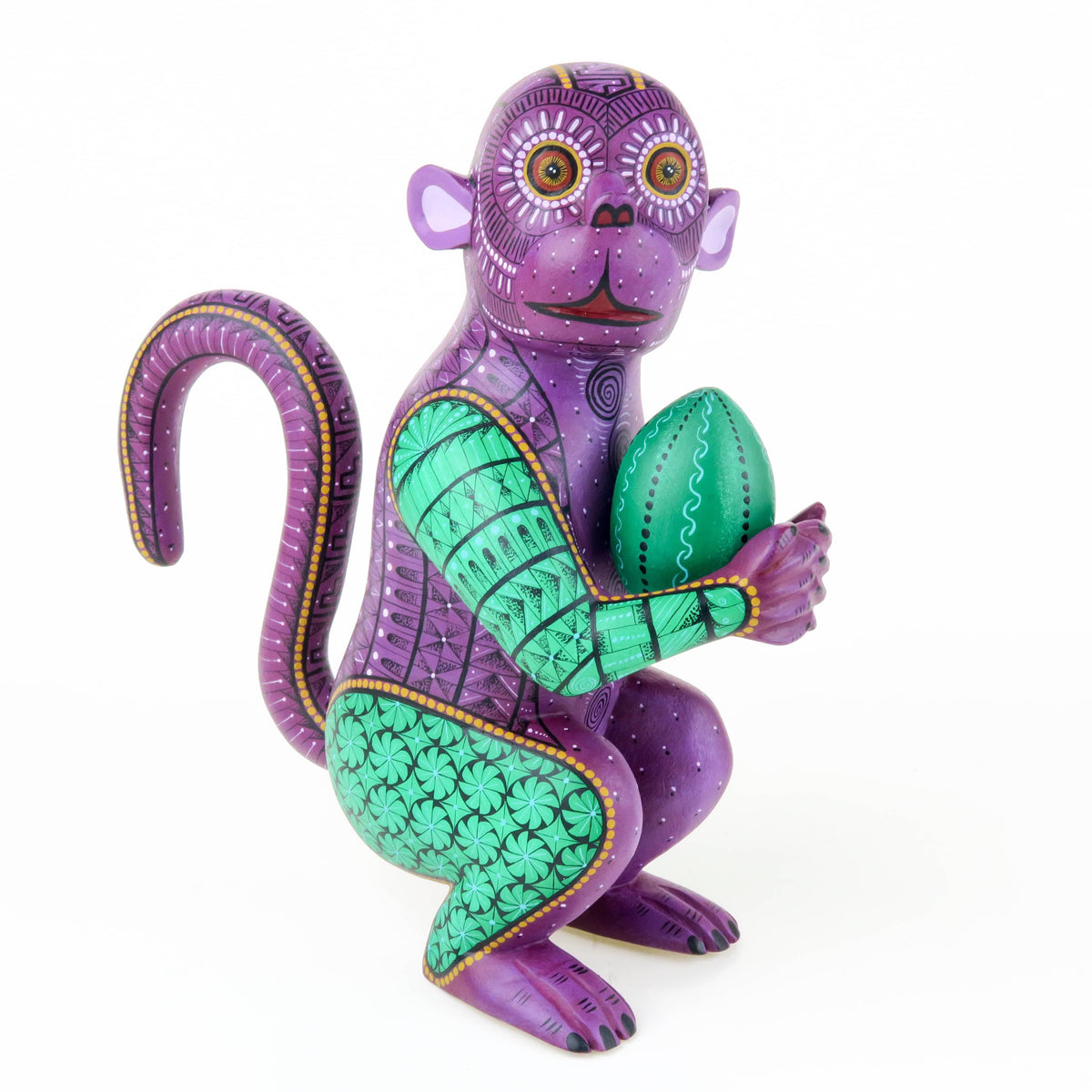Monkey With Fruit - Oaxacan Alebrije Wood Carving – VivaMexico.com