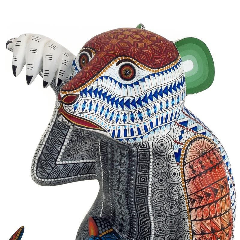 Opossum With Baby - Oaxacan Alebrije Wood Carving - Nestor Melchor