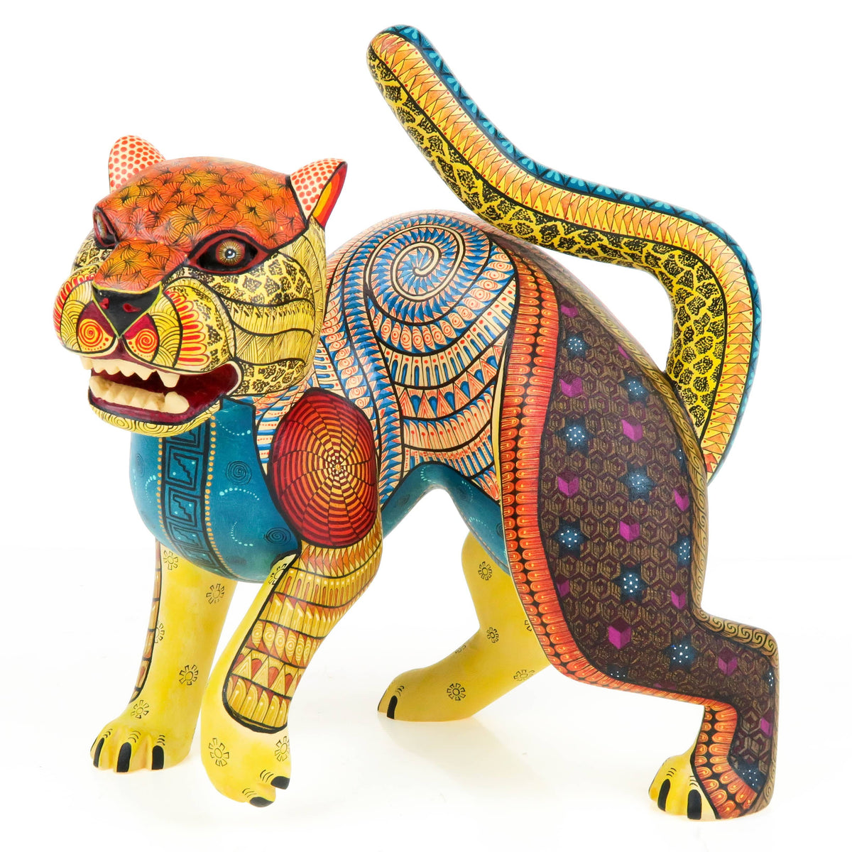 Predatory Ocelot - Oaxacan Alebrije Wood Carving – VivaMexico.com