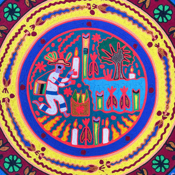 Huichol Yarn Painting (24