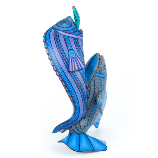 Masterpiece Dancing Fishes - Oaxacan Alebrije Wood Carving