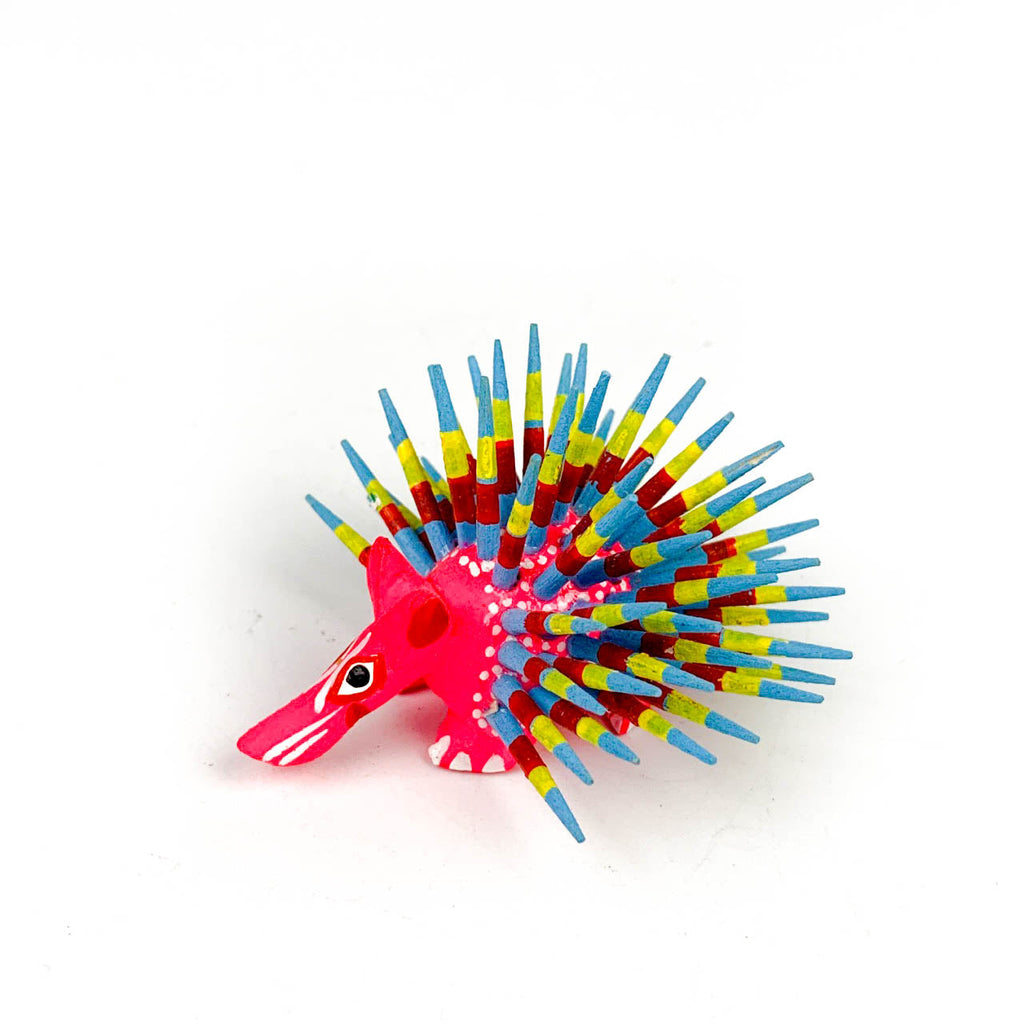 Mini Porcupine - Oaxacan Alebrije Wood Carving - VivaMexico.com