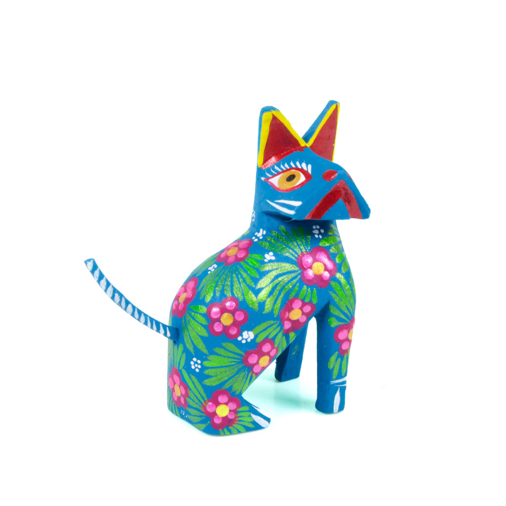 Mini Blue Dog - Oaxacan Alebrije Wood Carving
