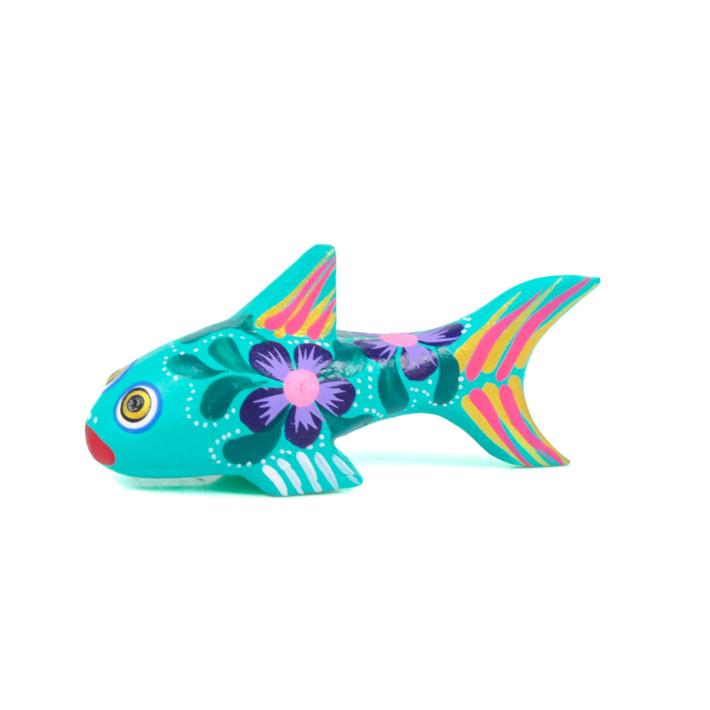 Mini Turquoise Shark - Oaxacan Alebrije Wood Carving