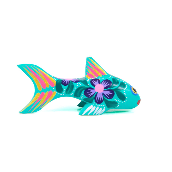 Mini Turquoise Shark - Oaxacan Alebrije Wood Carving