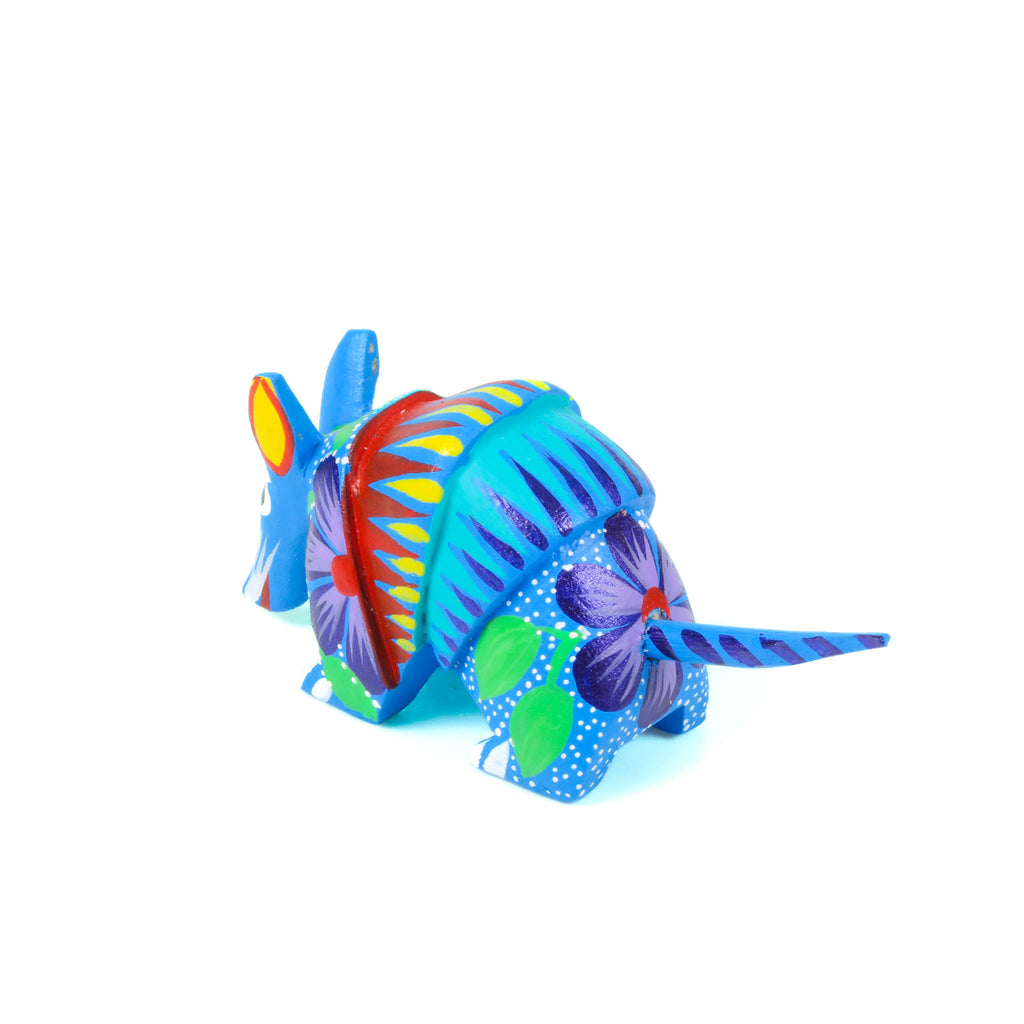 Mini Blue Armadillo - Oaxacan Alebrije Wood Carving – VivaMexico