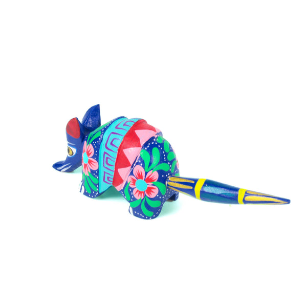 Mini Blue Armadillo - Oaxacan Alebrije Wood Carving
