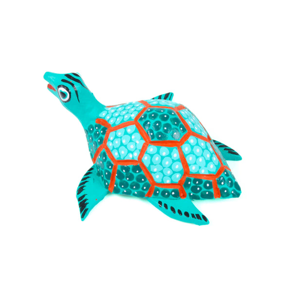 Mini Turquoise Turtle - Oaxacan Alebrije Wood Carving