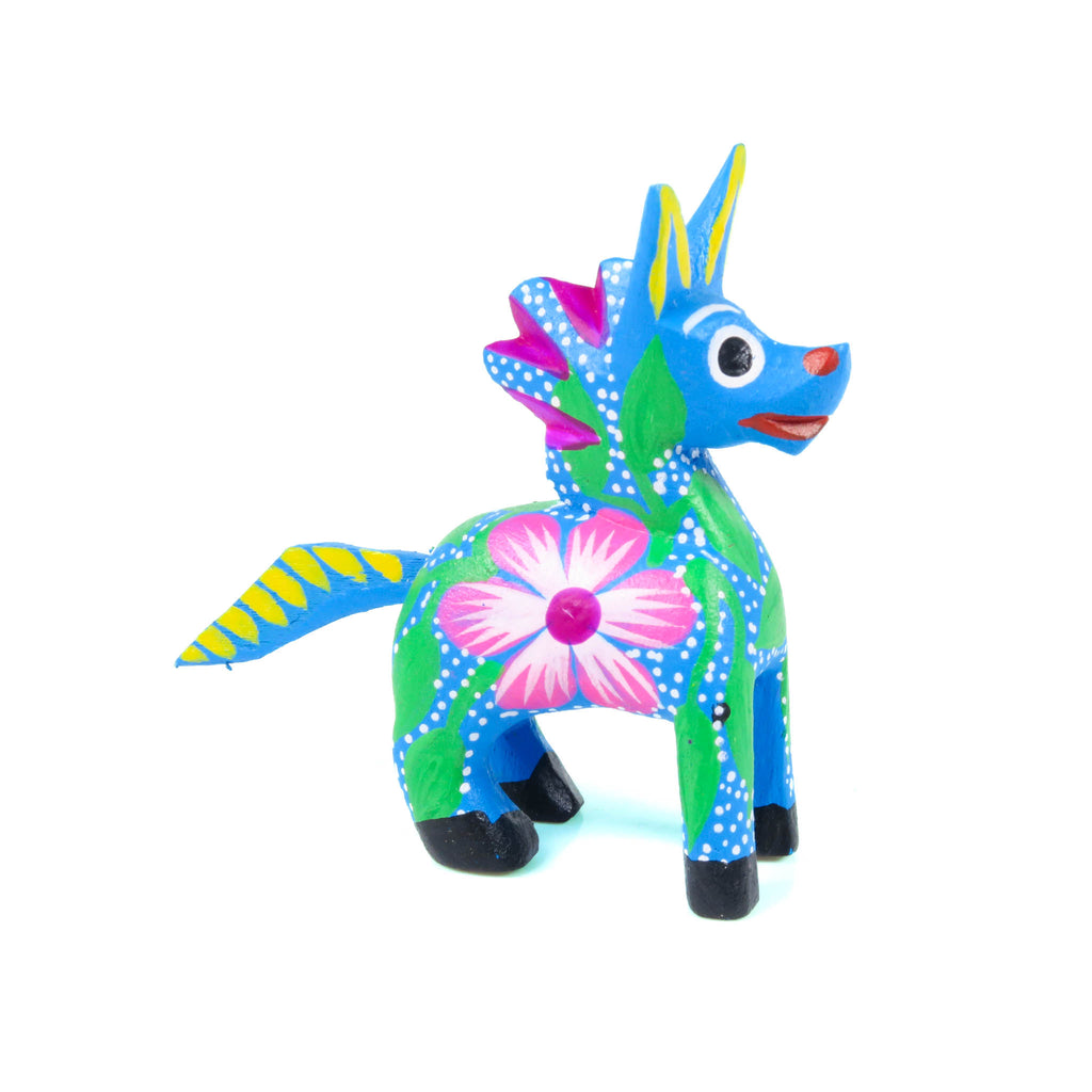 Mini Blue Horse - Oaxacan Alebrije Wood Carving