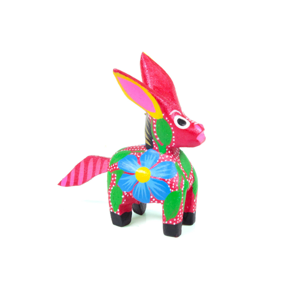Mini Red Donkey - Oaxacan Alebrije Wood Carving
