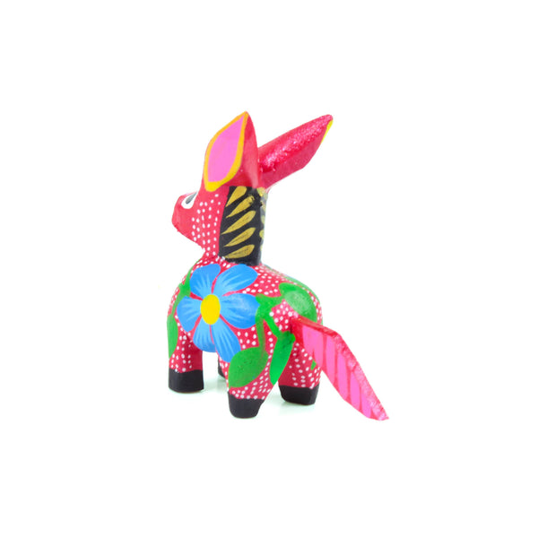 Mini Red Donkey - Oaxacan Alebrije Wood Carving