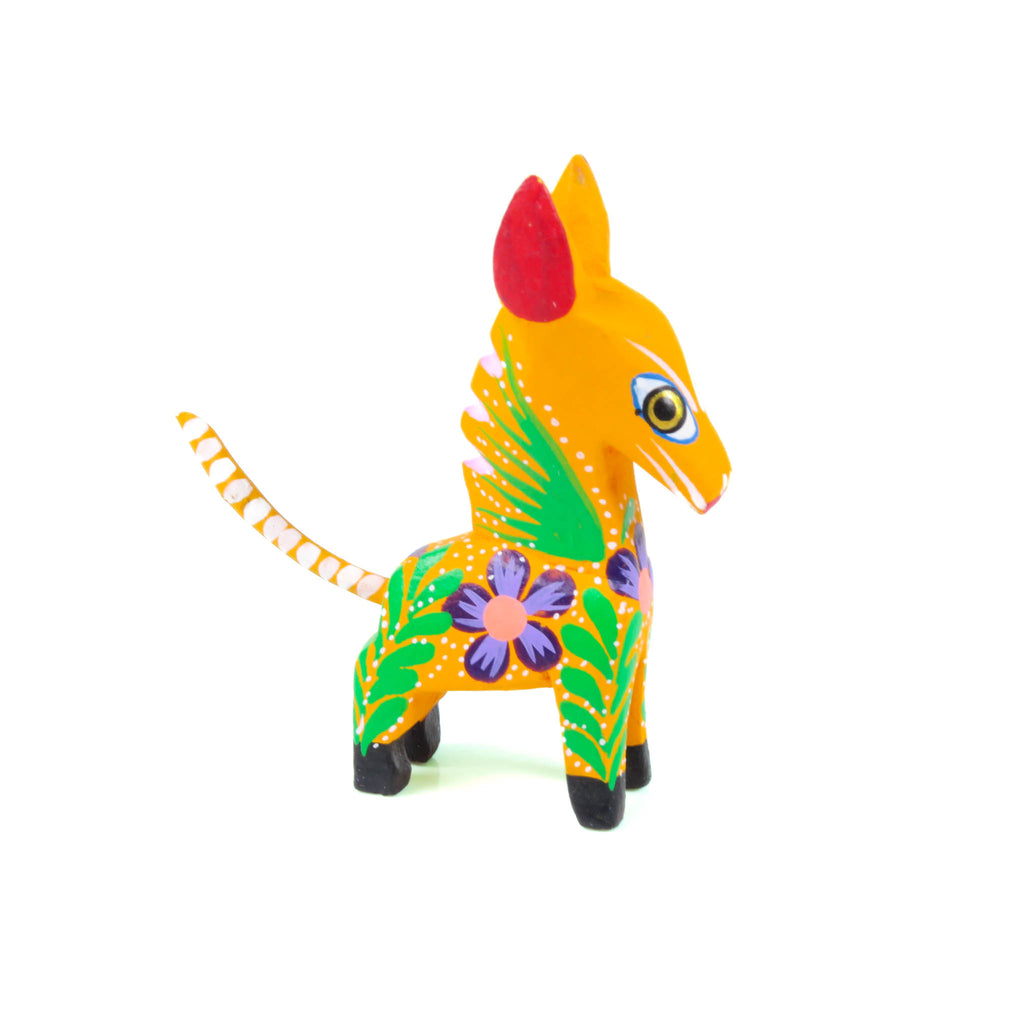 Mini Yellow Horse - Oaxacan Alebrije Wood Carving