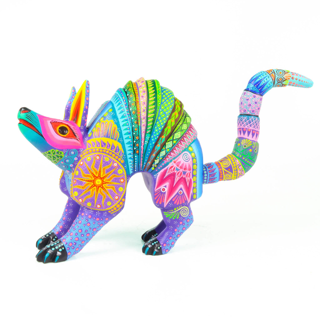 Vibrant Armadillo - Oaxacan Alebrije Wood Carving