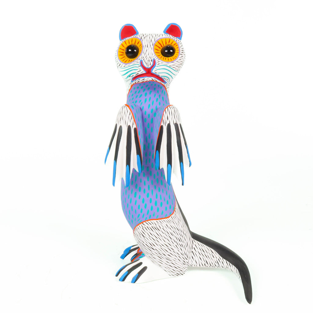 White Marble Eyed Otter - Oaxacan Alebrije Wood Carving