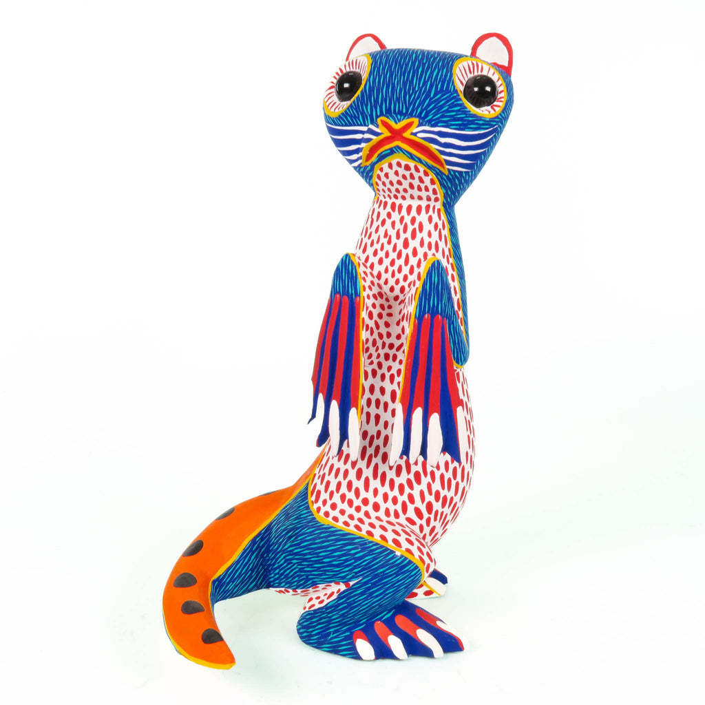 Blue Marble Eyed Otter - Oaxacan Alebrije Wood Carving