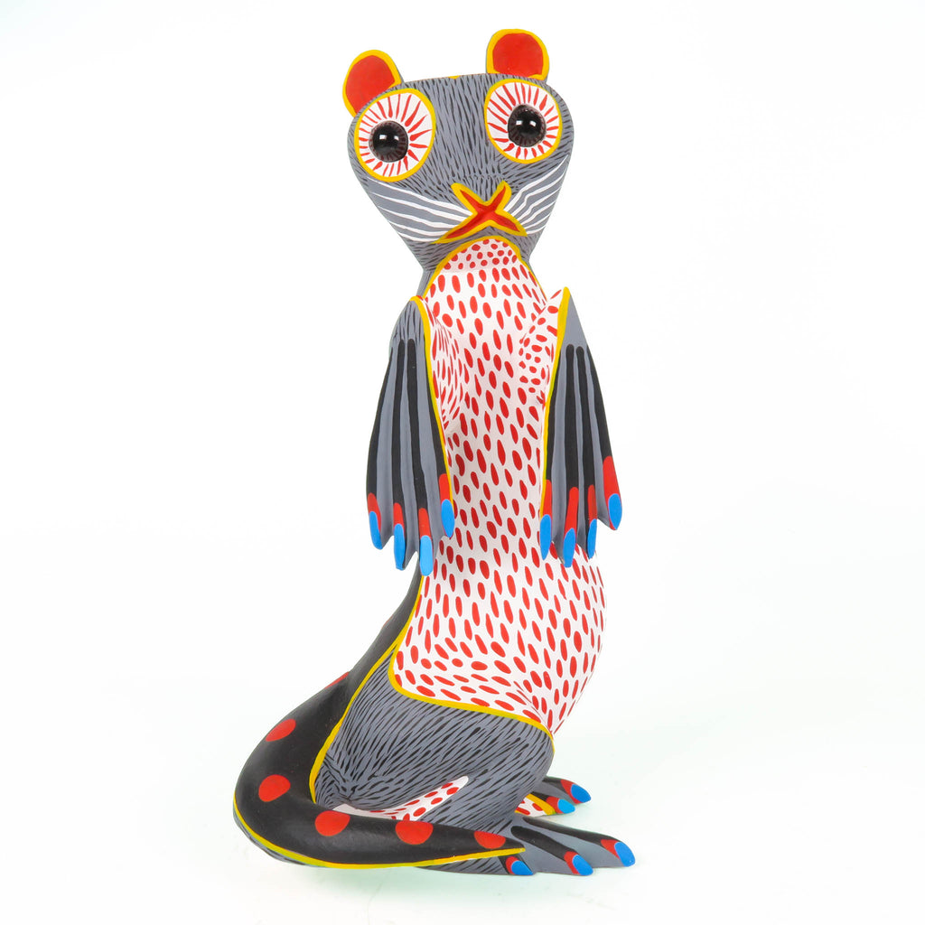 Gray Marble Eyed Otter - Oaxacan Alebrije Wood Carving