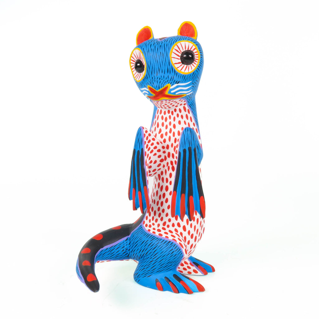 Blue Marble Eyed Otter - Oaxacan Alebrije Wood Carving