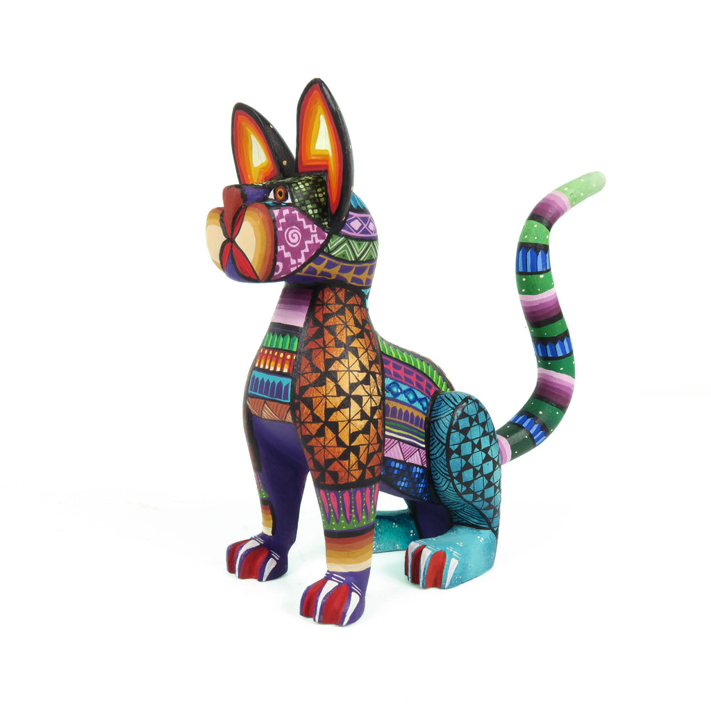 Zapotec Jaguar - Oaxacan Alebrije Wood Carving - VivaMexico.com - Mexican Art