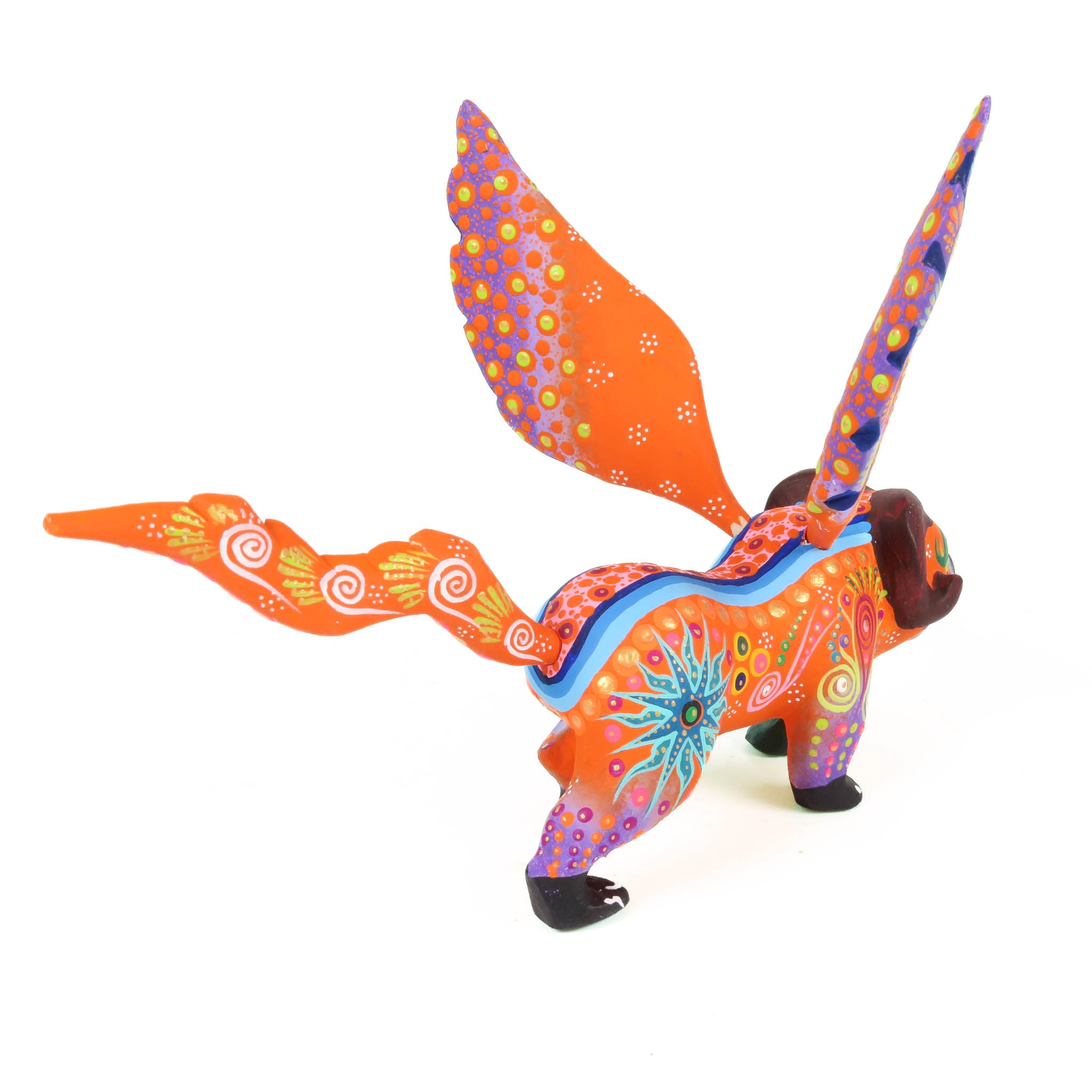 Pepita Winged Jaguar (Orange) - Oaxacan Alebrije Wood Carving ...