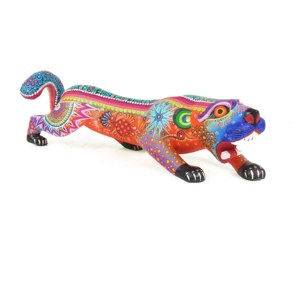 Crouching Jaguar - Oaxacan Alebrije Wood Carving