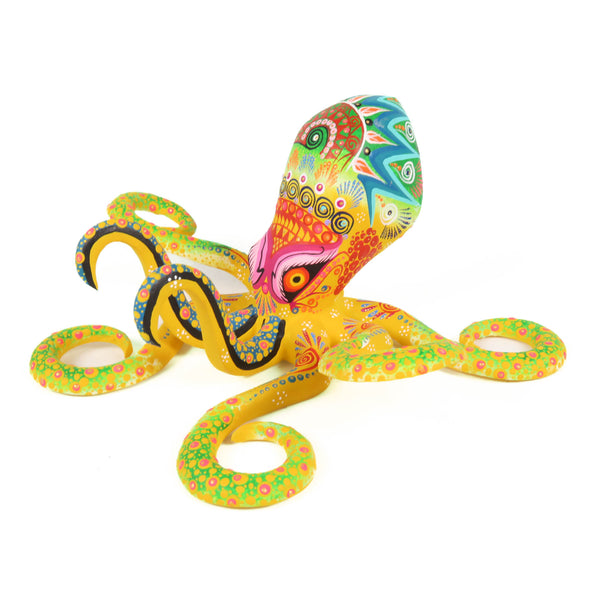 Yellow Octopus - Oaxacan Alebrije Wood Carving
