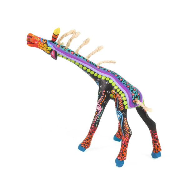 Beautiful Giraffe (Black) - Oaxacan Alebrije Wood Carving