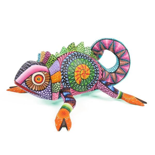 Vibrant Chameleon - Oaxacan Alebrije Wood Carving