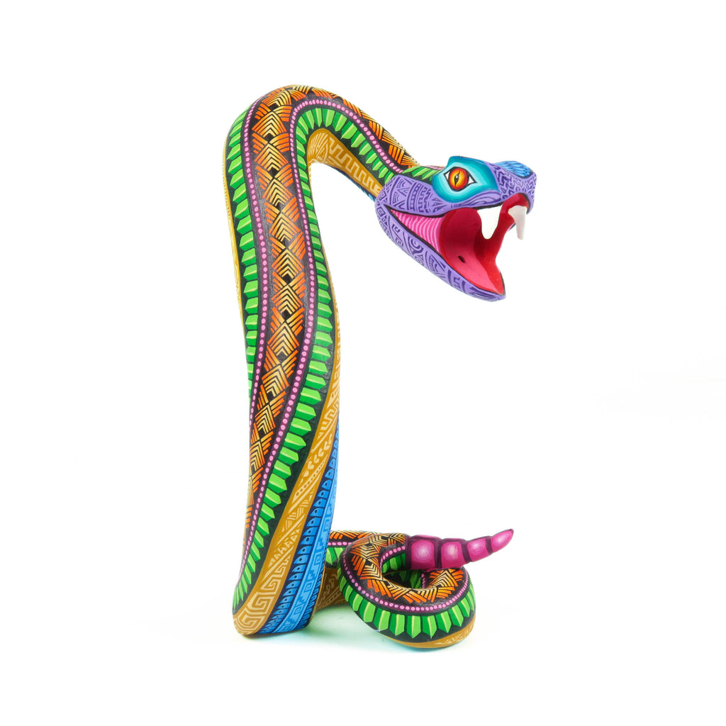 Rattlesnake - Oaxacan Alebrije Wood Carving - VivaMexico.com - Mexican Art