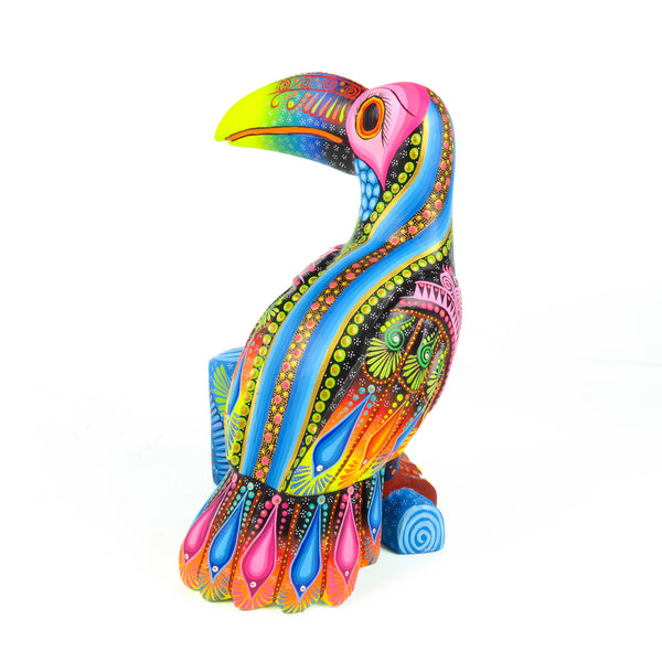 Toucan Bird On Branch - Oaxacan Alebrije Wood Carving