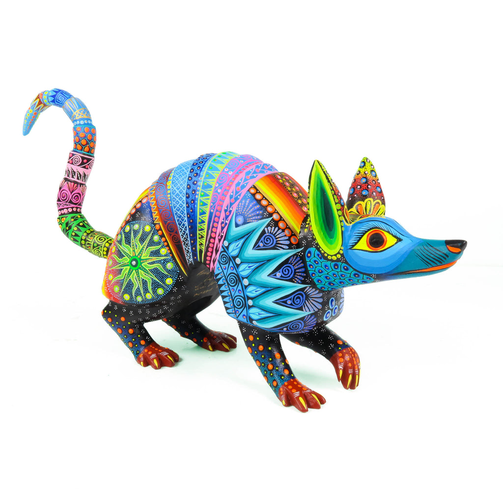 Vibrant Armadillo - Oaxacan Alebrije Wood Carving