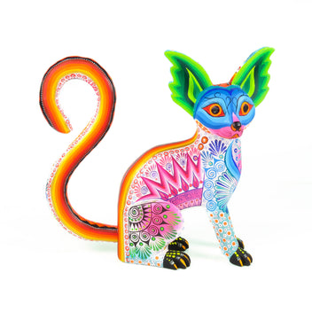 Lynx Oaxacan Alebrije Wood Carvings For Sale - VivaMexico.com