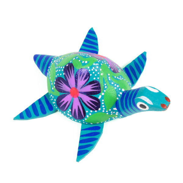 Mini Turquoise Turtle - Oaxacan Alebrije Wood Carving